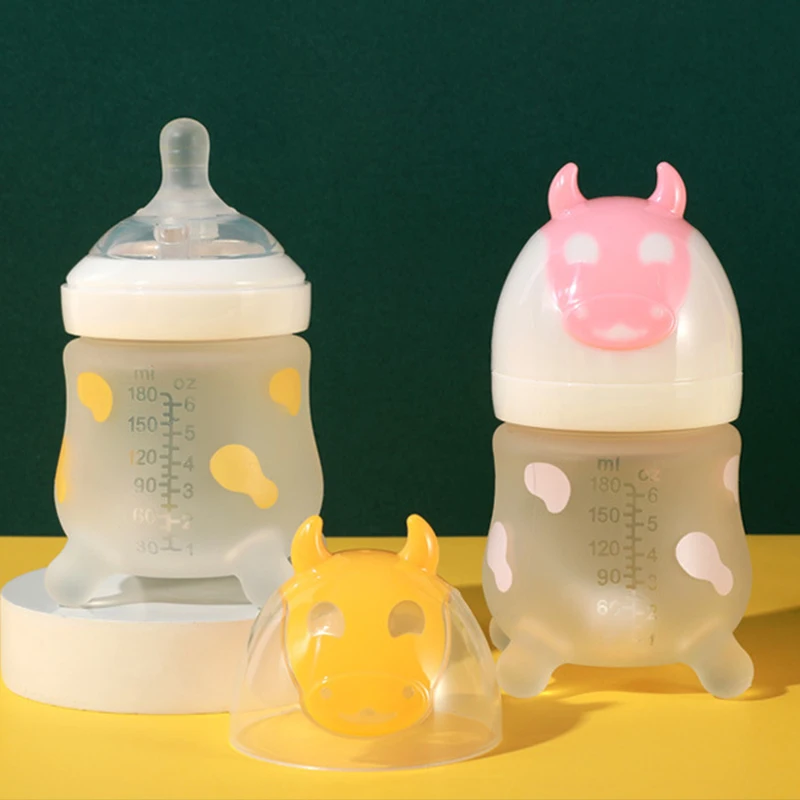 Cute Silicone Baby Milk Bottles High Quality Anti Germ Silicone Baby Feeding Bottle Newborn Baby Standard milk bottle