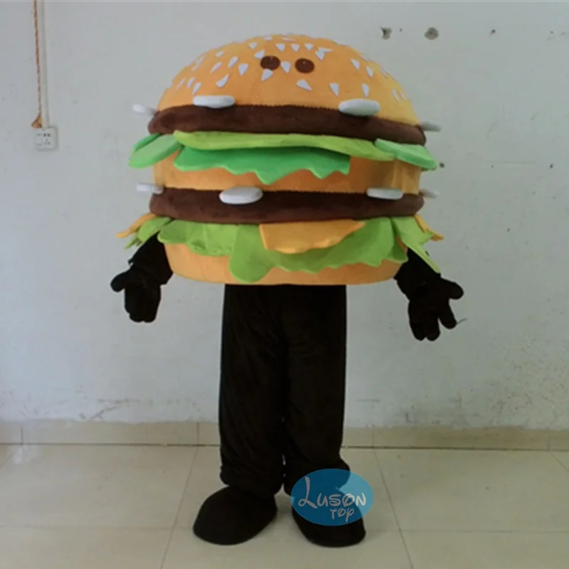 Hamburger Food Adult Cartoon Role Play Mascot Costume for Food Feast Party Restaurant