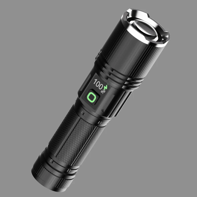 Outdoor Rechargeable LED Aluminum Alloy Flashlight for Emergency Use without Battery