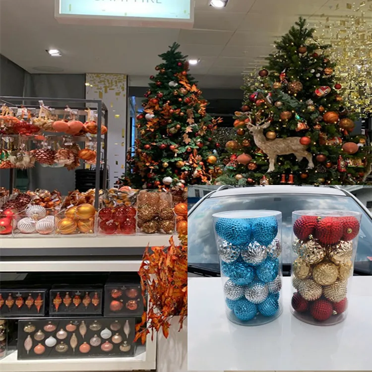 
Exquisite plastic Christmas tree decorated in art deco shape with shatterproof Christmas balls 