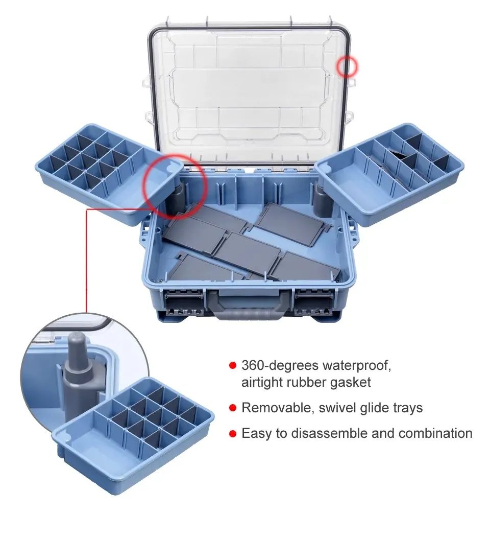 2024 Patent Design Large Capacity Double Layer Waterproof Plastic Fishing Tackle Box for River Lake Outdoor Fishing Storage Bag