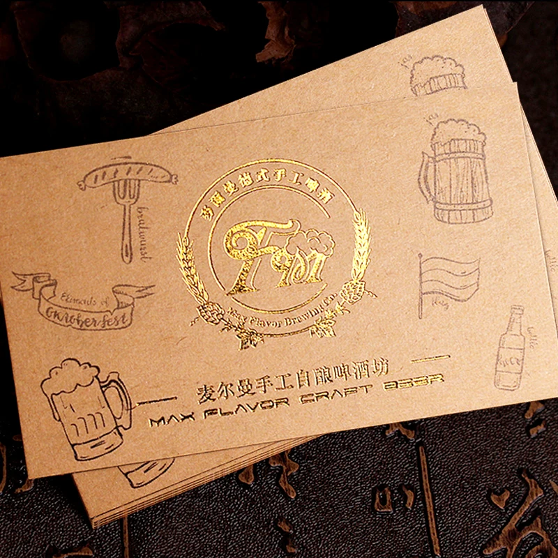 customized logo custom high quality gold foil name card/business card printing
