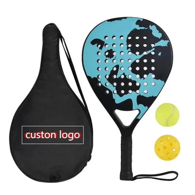 diamond/teardrop/round shape custom logo carbon/fiberglass/3K/12K/18k paddle/padel tennis racket