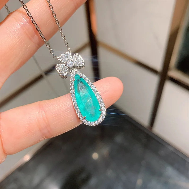 Fashion Water Drop Shape Jewelry Women 925 Sterling Silver And Copper Jewelry Set Turkish Jewelry