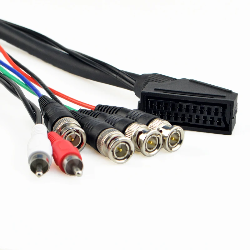 Custom female 21pin 20pin Scart  to RCA BNC adapter cable