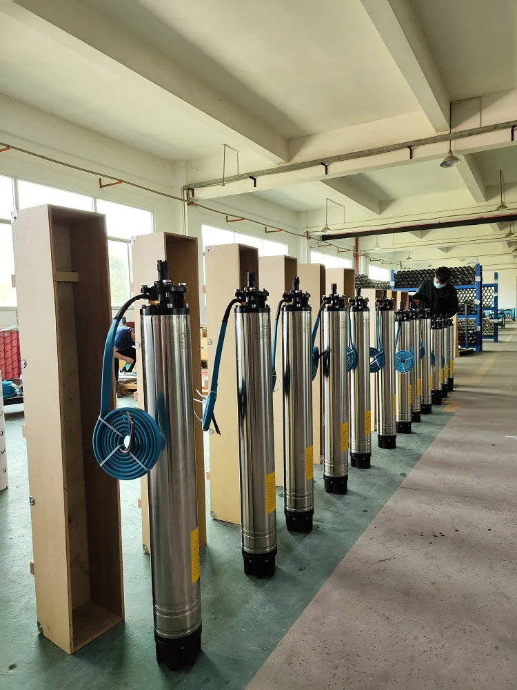 6 Inches Electric Water Fountain Pumps 100m Head All Stainless Steel Industrial Submersible Deep Well Water Motor