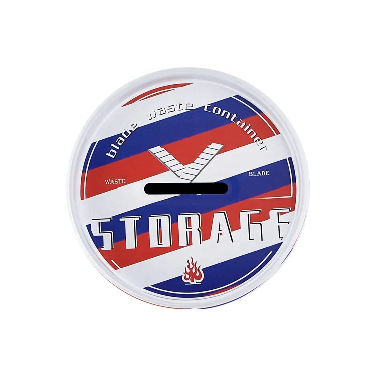 Good Quality Barber Shop Razor Blade Disposal Case Recycling Safe Storage Blades Tin Box