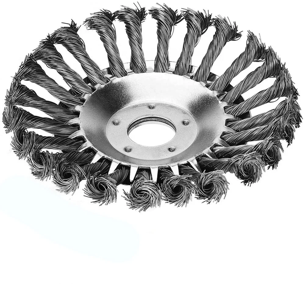 Popular 8 inch Stainless Steel Twist Wire Wheel Brush Cutter Garden Tool Weed Grass Trimmer Head Brush For Lawn Mower