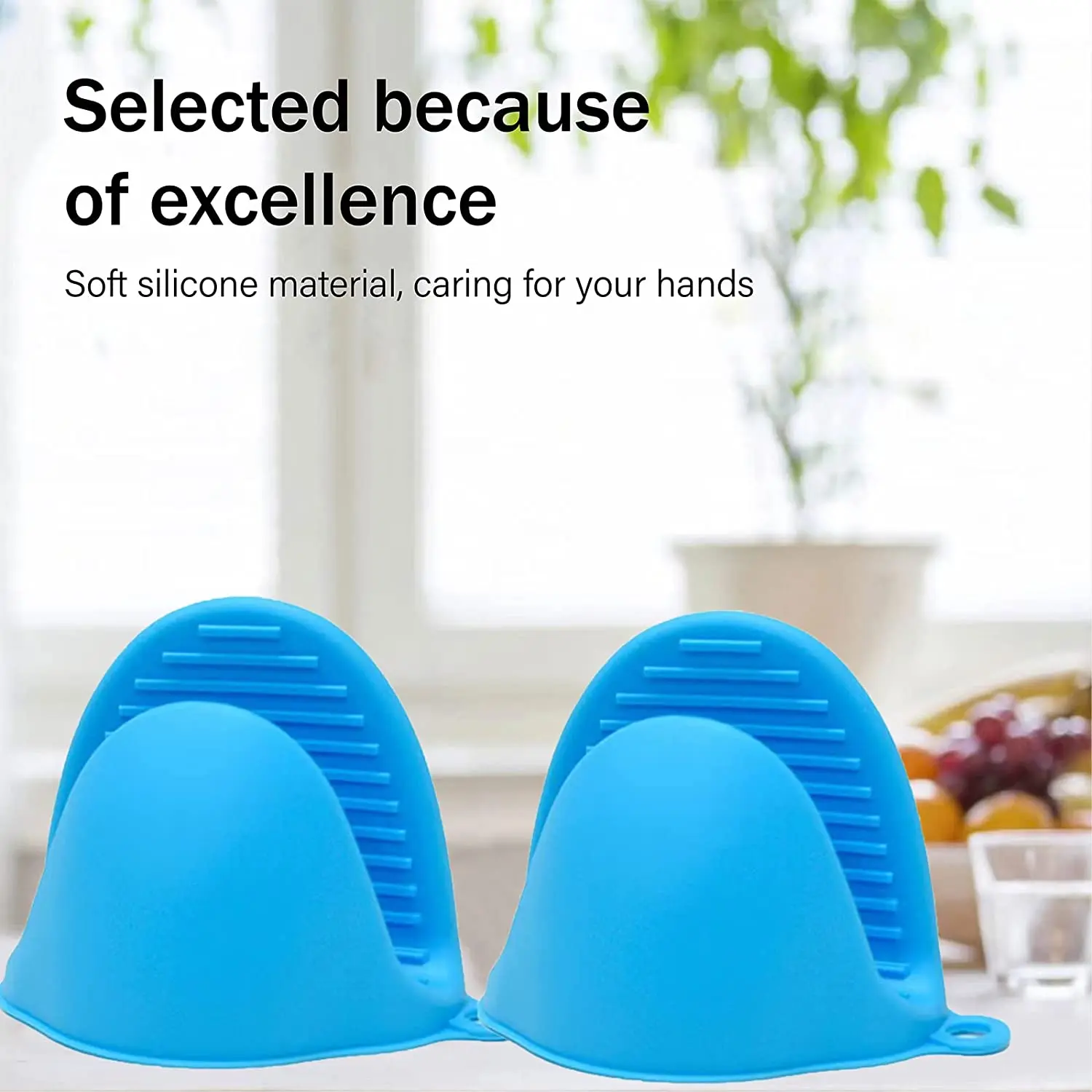 2024 Hot Amazon Custom Color Logo Short Silicone Oven Mitts for Kitchen Heat Resistant Gloves for Cooking and Baking