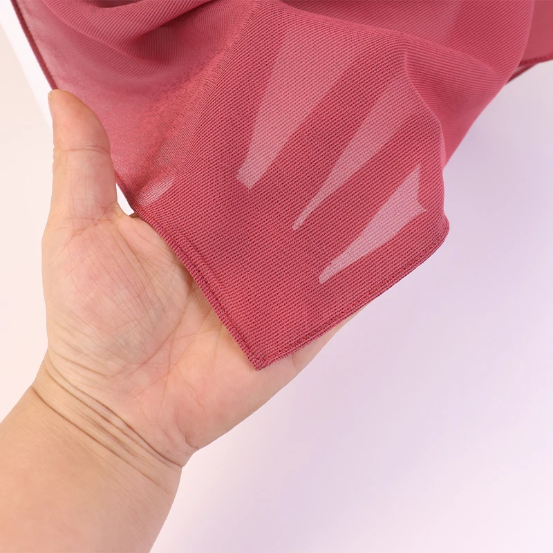 High Quality chiffon shawl Malaysia tudung heavy chiffon Muslim Georgette Scarf Solid Plain Bubble Chiffon Hijab