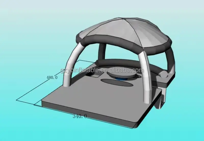 Seated Inflatable water floating island inflatable floating dock with canopy water play equipment inflatable platform