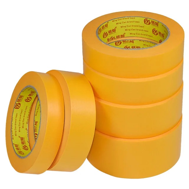 Orange painters masking paper tape for painting golf gold golden band washi tape de papel