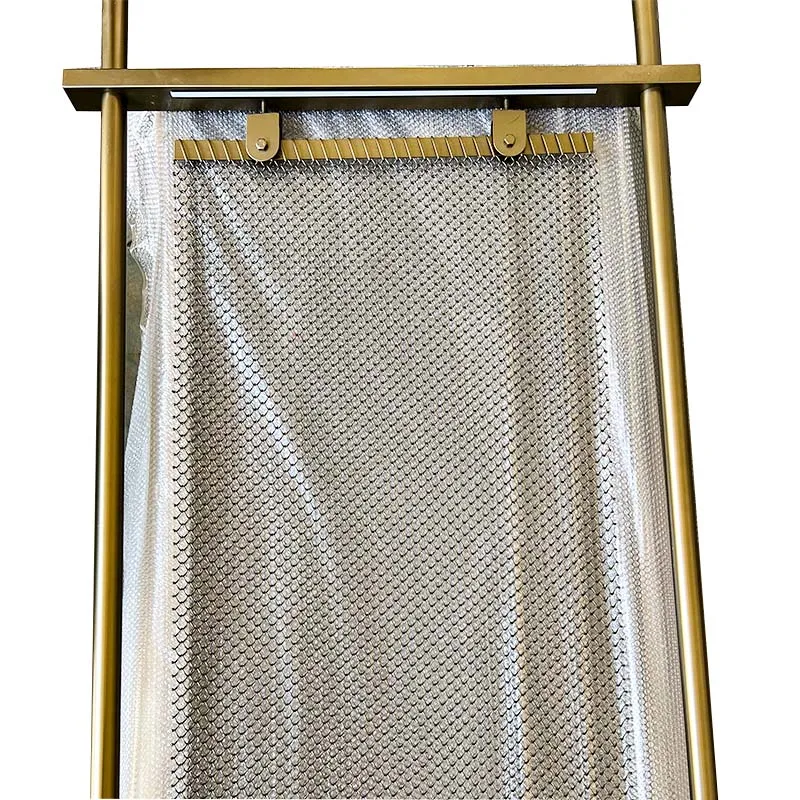 Metal decoration mesh black warrior internet celebrity hotel club curtain wall stainless steel partition light luxury custom