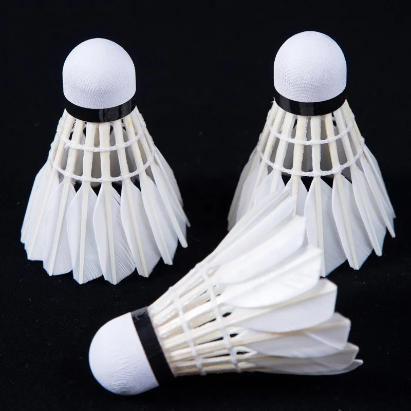 Factory Supply Badminton Shuttlecock 12pcs LOKI White OEM Customized Ball Sea Head Feather Logo Packing Duck Cork Pcs Color JIA