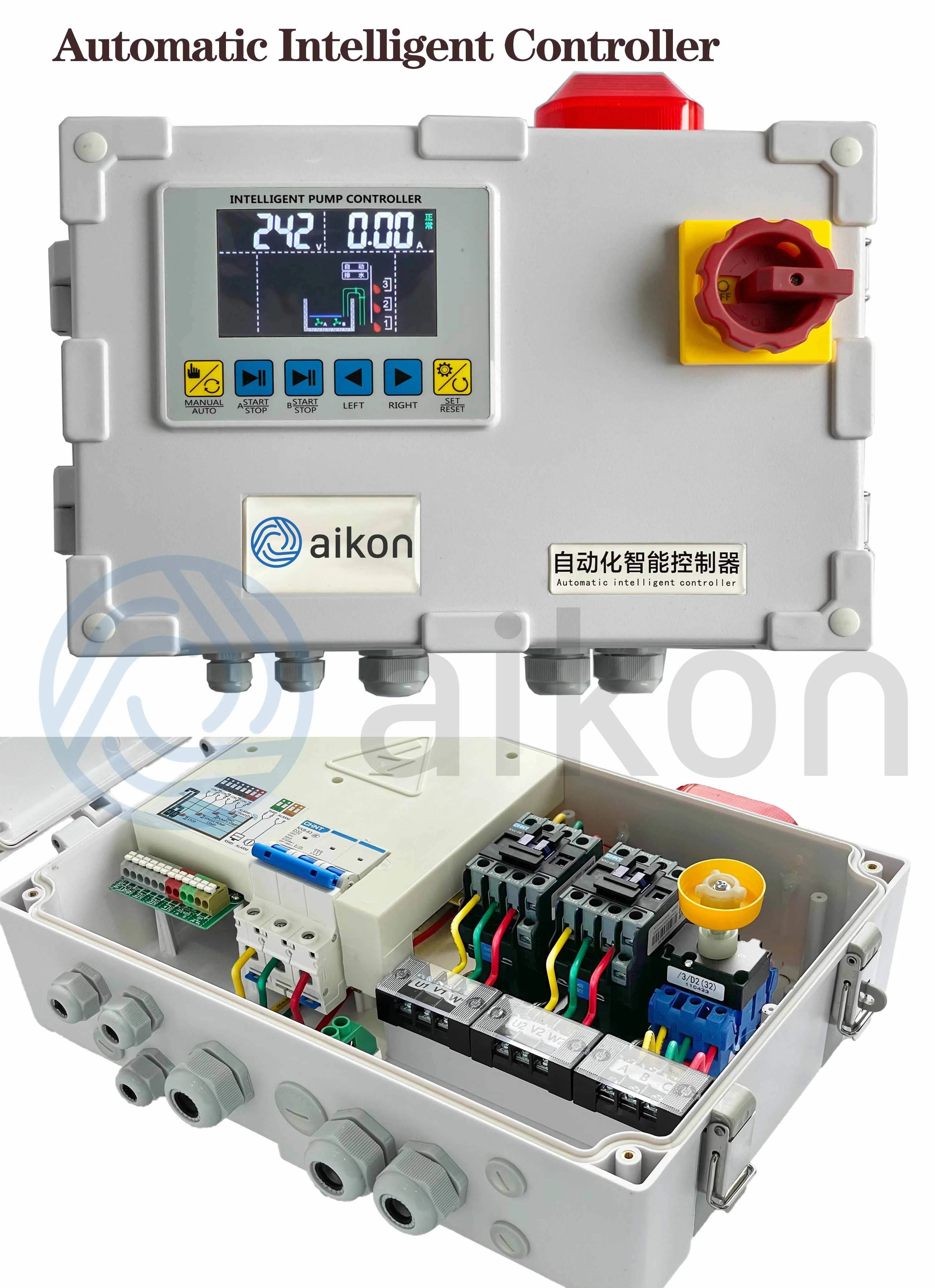 Aikon PDX series 22KW 380v IP54 LCD display Double pump control inverter for Sewage Treatment