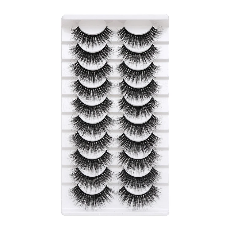 Wholesale 10 Pairs Cat Eye Lash False Strip Lashes 8D Natural Lashes Fluffy Eyelashes