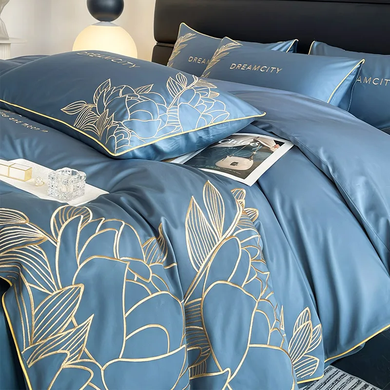 high density soft breathable and skin-friendly marvel dual tone cotton duvets and bed sheets 100 cotton hotel bedding set