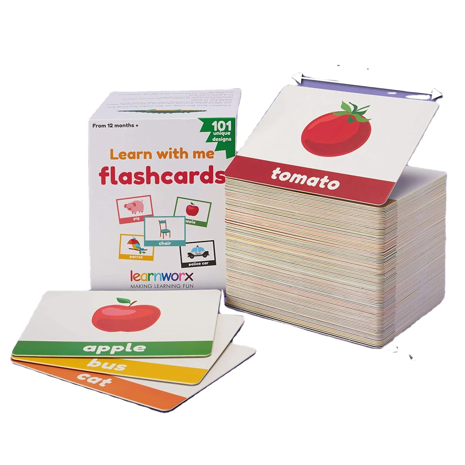 Custom Printed Card Baby Vegetable Educational Learning Flash Cards