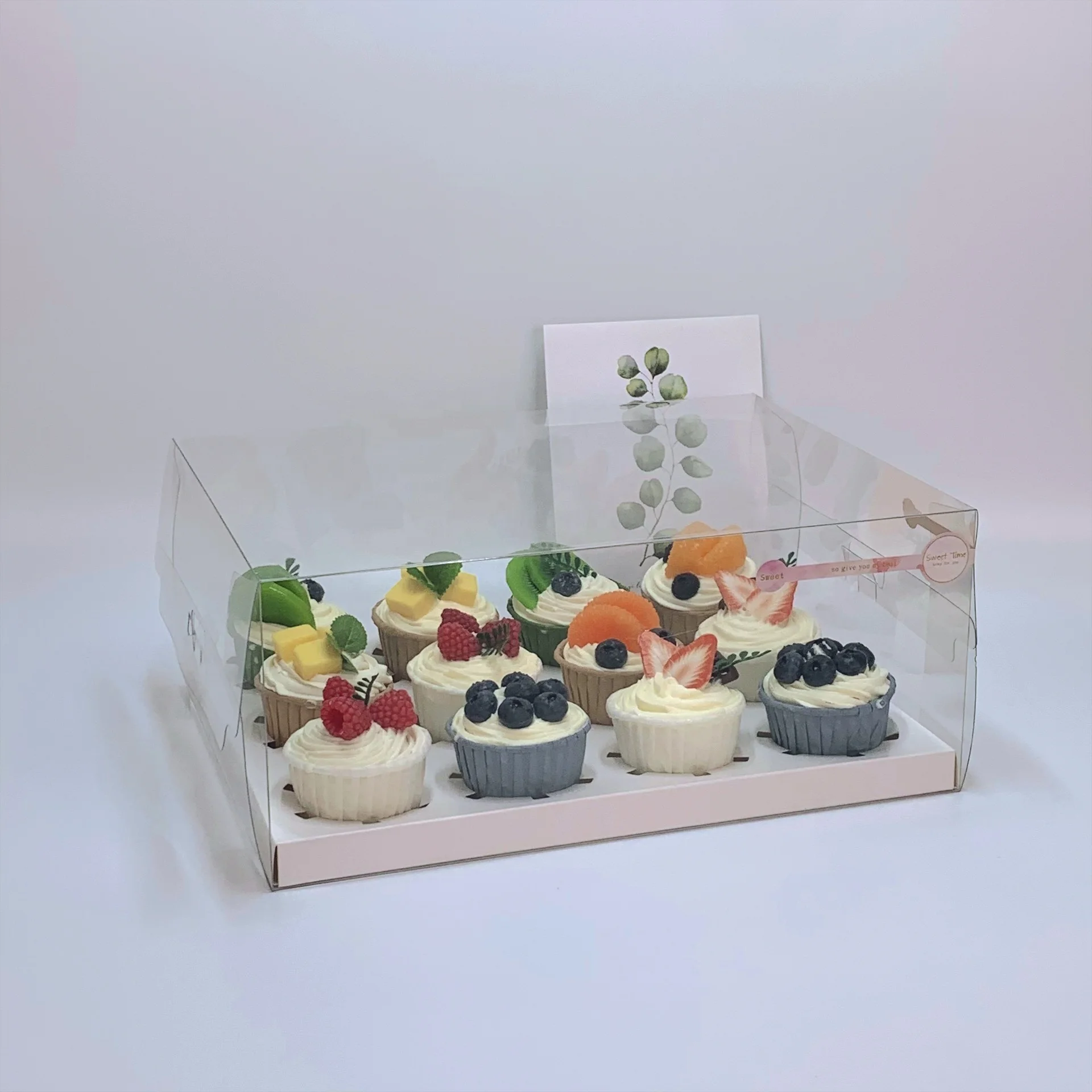 Wedding Small Cake Boxes Plastic Bakery Packaging 4/6/12 Holes Clear Cupcake Box for Party Food PET Disposable Transparent Clear