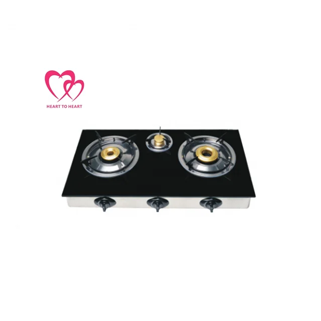 3 burner glass table tops gas stove with EN30 and SASO certification