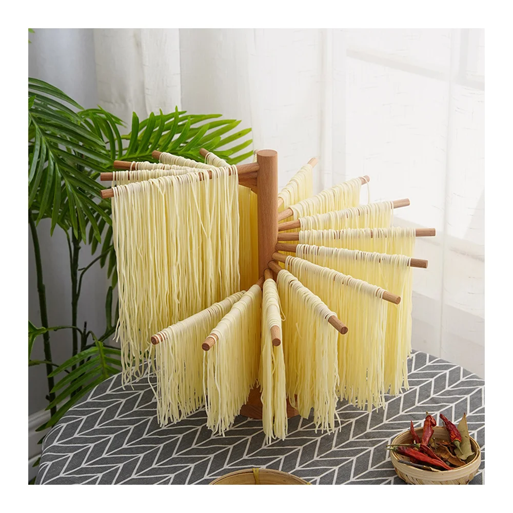 foldable kitchen wooden bamboo food spaghetti noodle pasta drying rack
