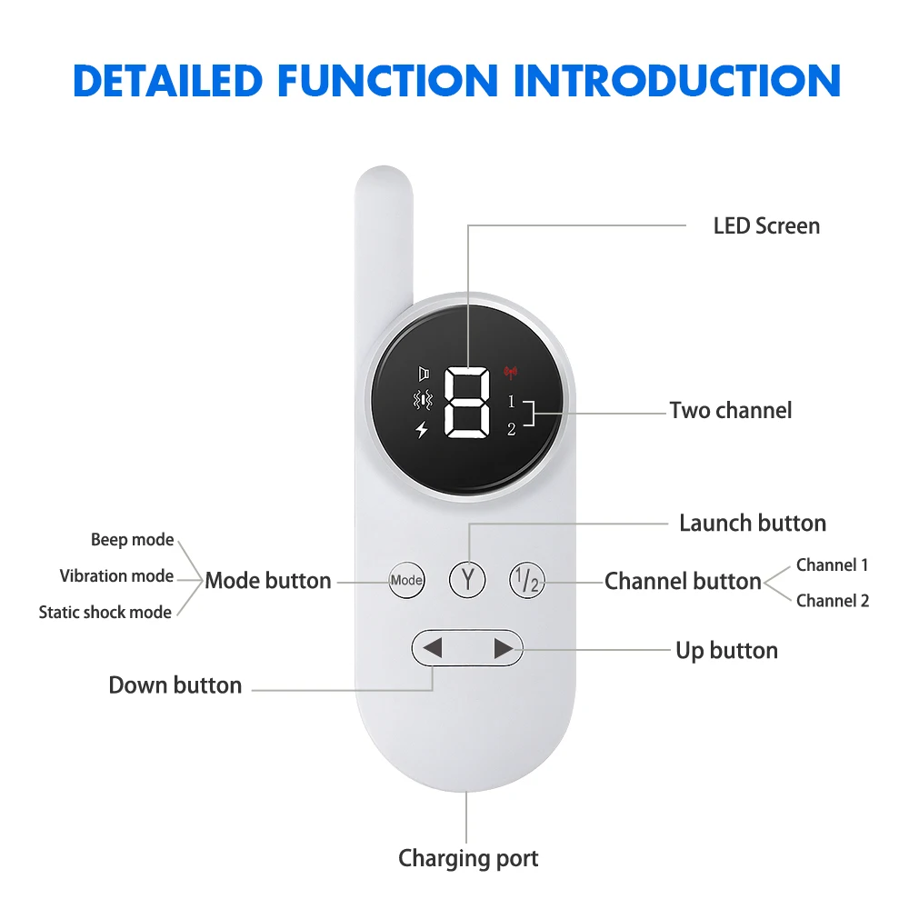1000ft Amazon Top Sell Dog Training Collar Tize Rechargeable Anti Bark Waterproof Remote Dog Shock Collar