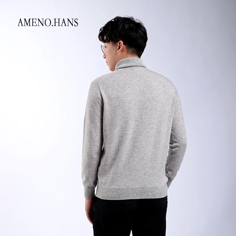 Custom winter mens long sleeve heavy 100 %cashmere turtleneck sweater