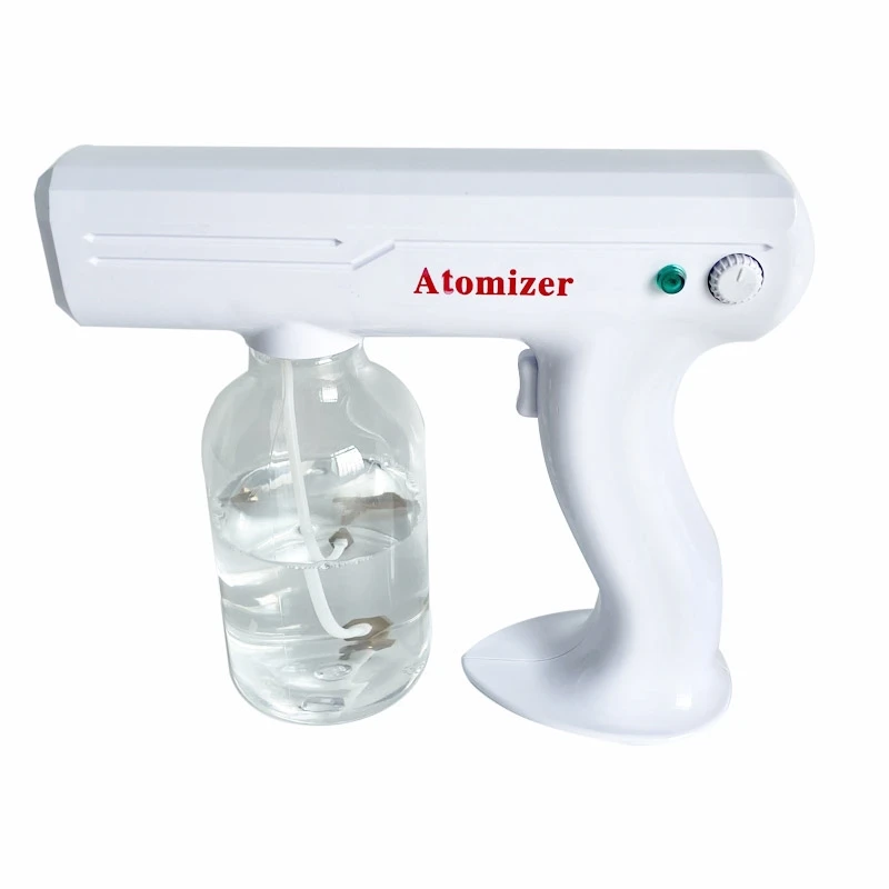 
High Pressure Wireless Rechargeable Atomizing Sanitizing Blue Ray Nano Sprayer Gun For Home Outdoor School 