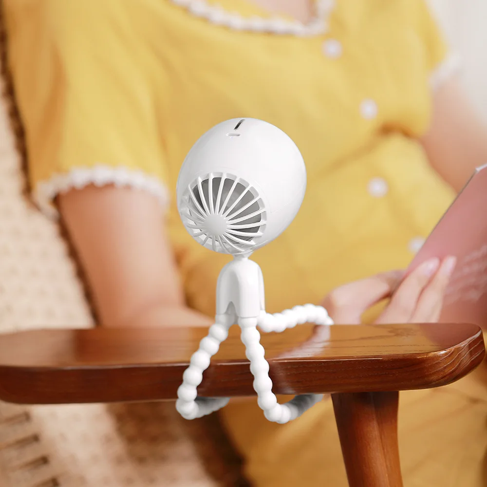 F12 Tripod Outdoor Rechargeable Stand Fan Baby Carriage Octopus Portable USB Desktop Table Dormitory Ceiling Fans