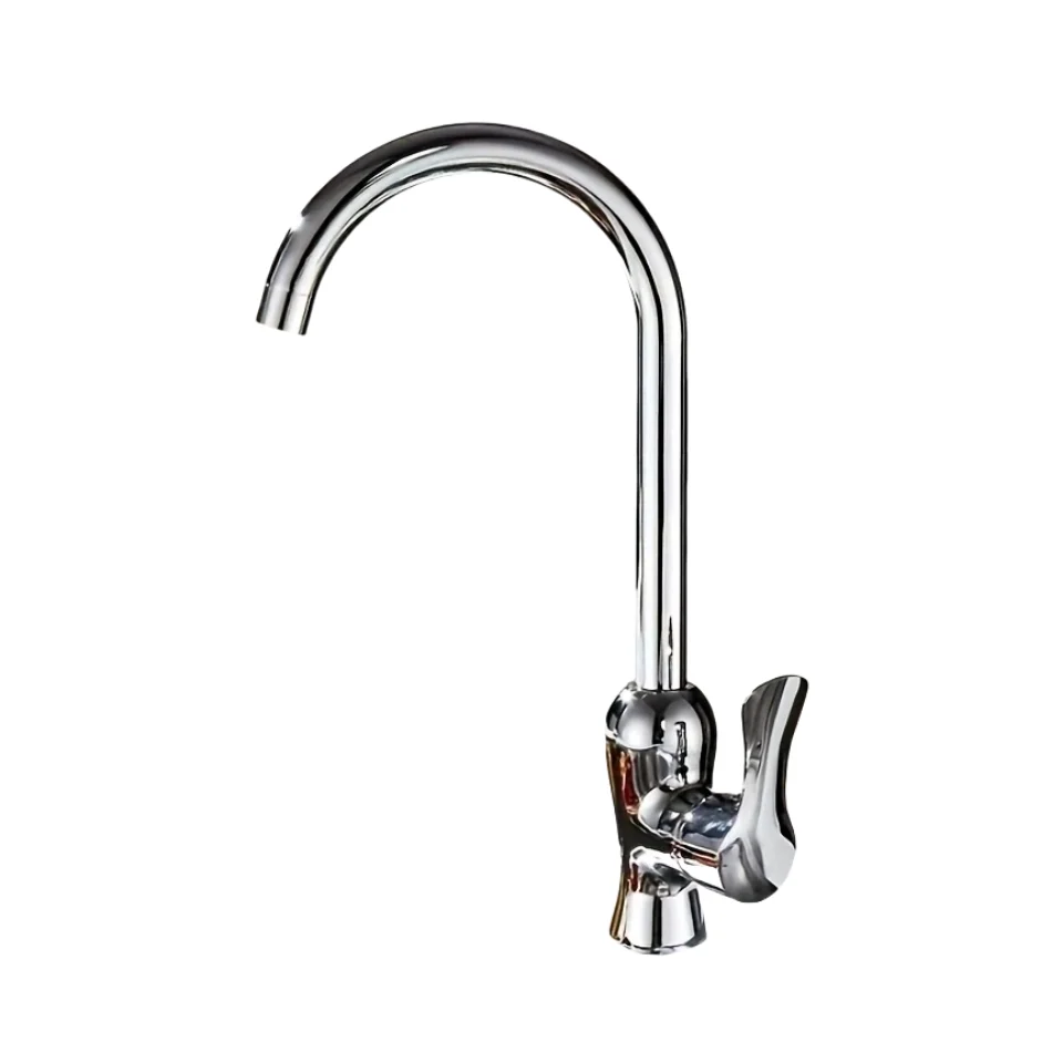 Copper Kitchen Tap Wash Basin Faucet Sink for Hot and Cold Mixed Water Durable Dishwashing Faucet