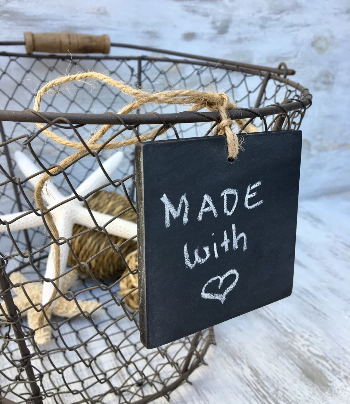 Home Organization Office Decor Home Decor Reusable Personalized or Blank Mini Hanging Chalkboard Tag Sign with Jute Twine