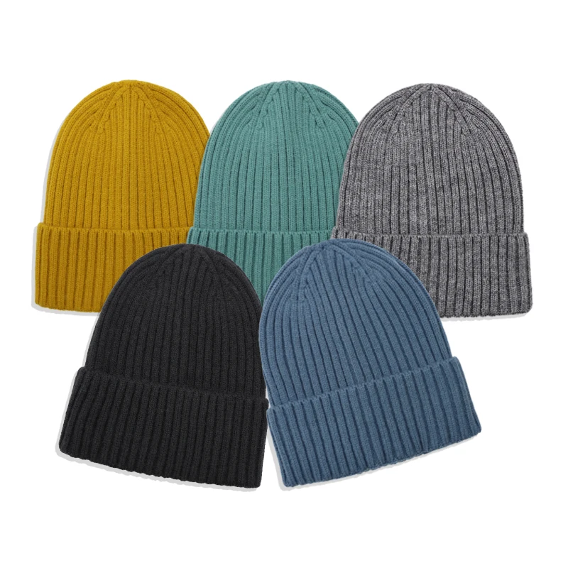 Bulk wholesale high quality plain winter knitted hats acrylic custom logo beanies for women men