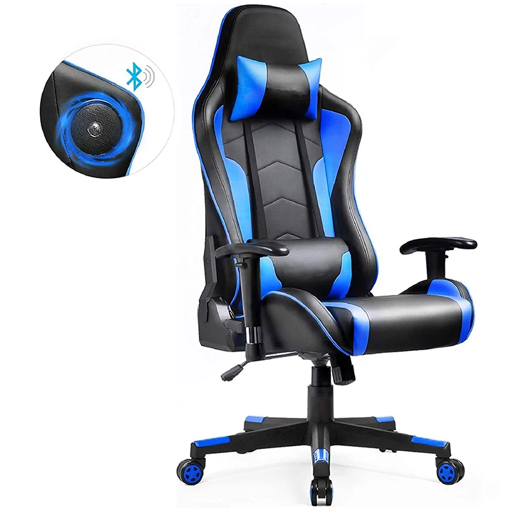 Игровой стул дешевый синий динамик гоночный игровые стулья с