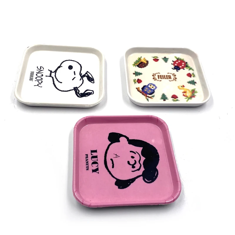 Custom design melamine coaster wholesale cheap plastic coffee drink cup mats