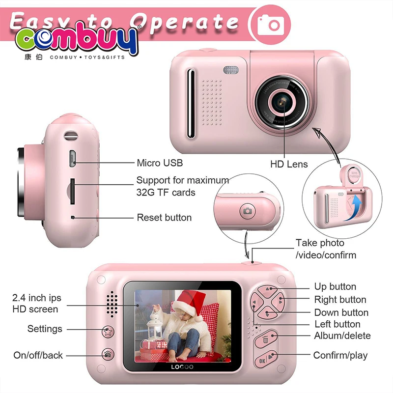 Мультфильм вращающаяся HD цифровая мини Детская игрушечная камера