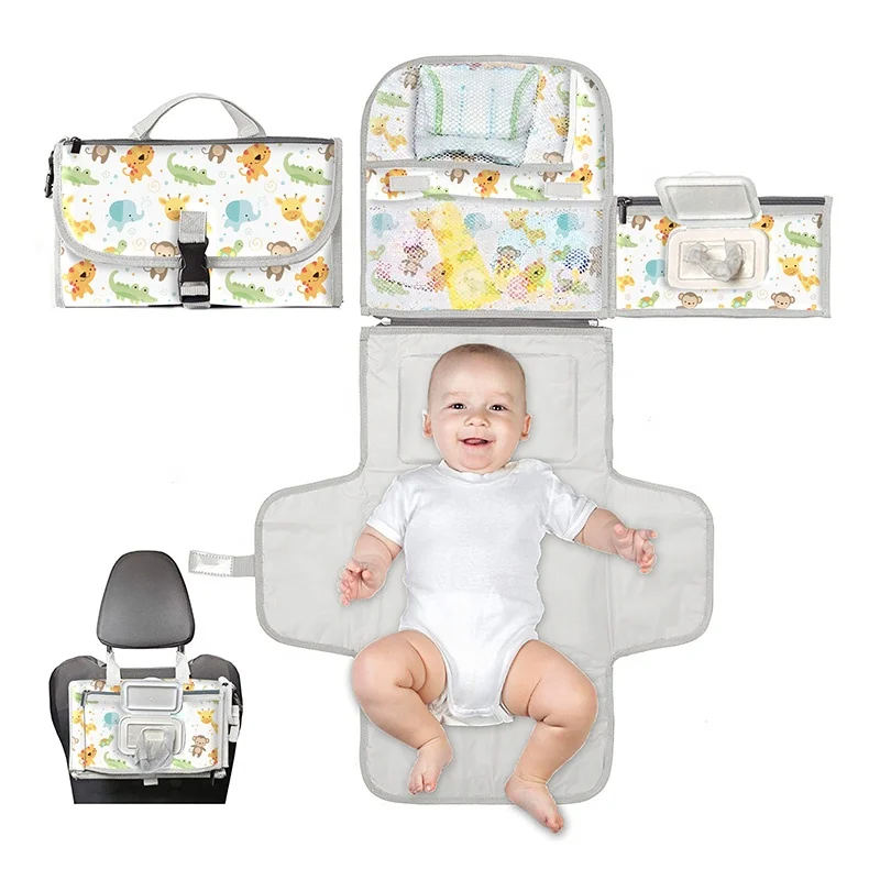 Golden Supplier Diaper Bags Stroller Organizer, Custom Wholesale Price Cartoon Diaper Caddy, Portable Changing Pad Baby