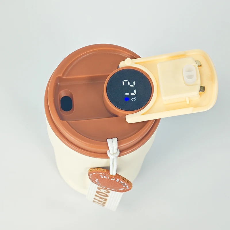 Smart Drinkware 304 Stainless Steel 450Ml Digital Thermos Mug Cup for Coffee With Led Temperature Display