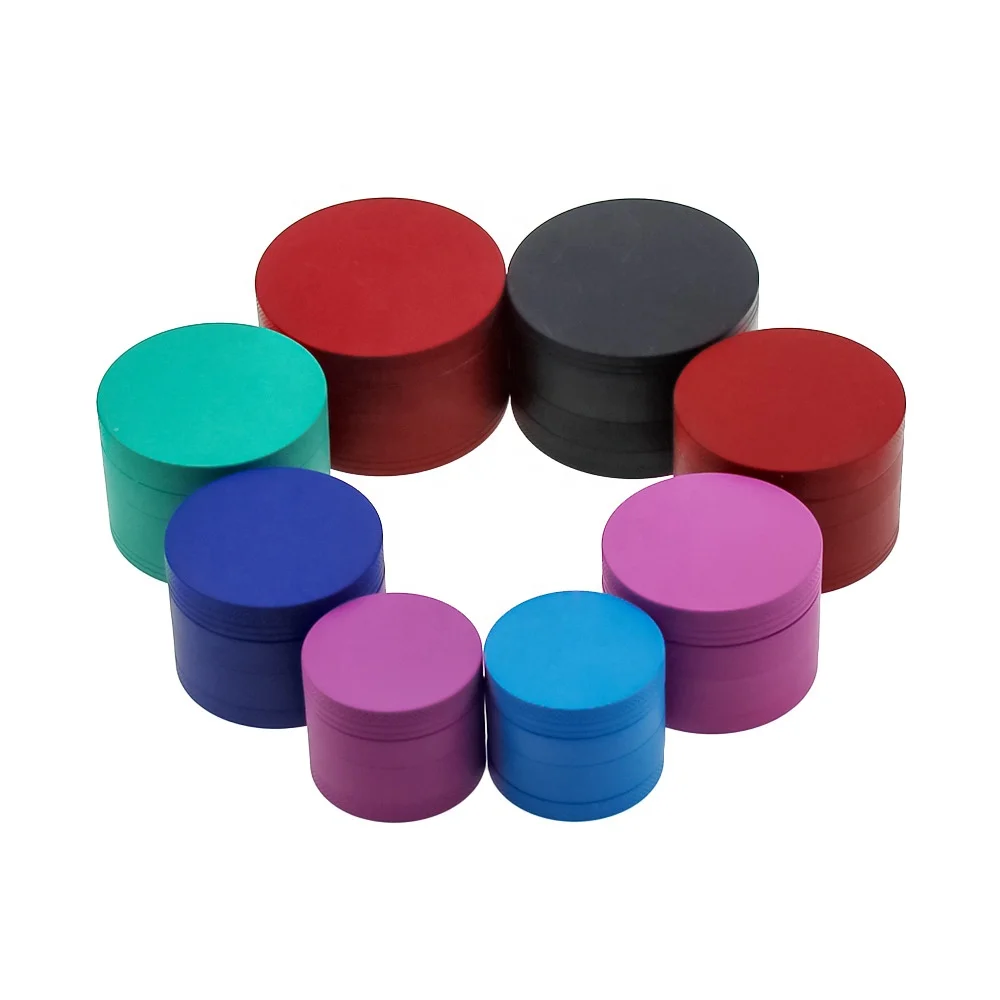High Quality 40mm 50mm 55mm 63mm Aluminum Alloy Rubber Paint Smoke Grinder Colorful Grinder