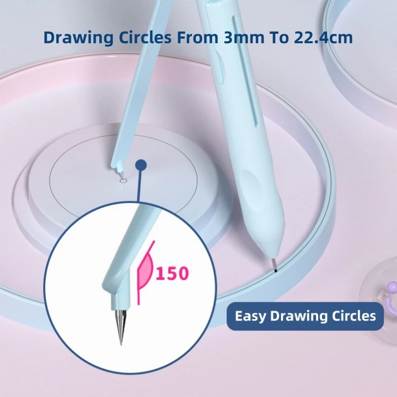 New Plastic Compass Set Portable Drawing Compass Set for Teaching Study With Accessory