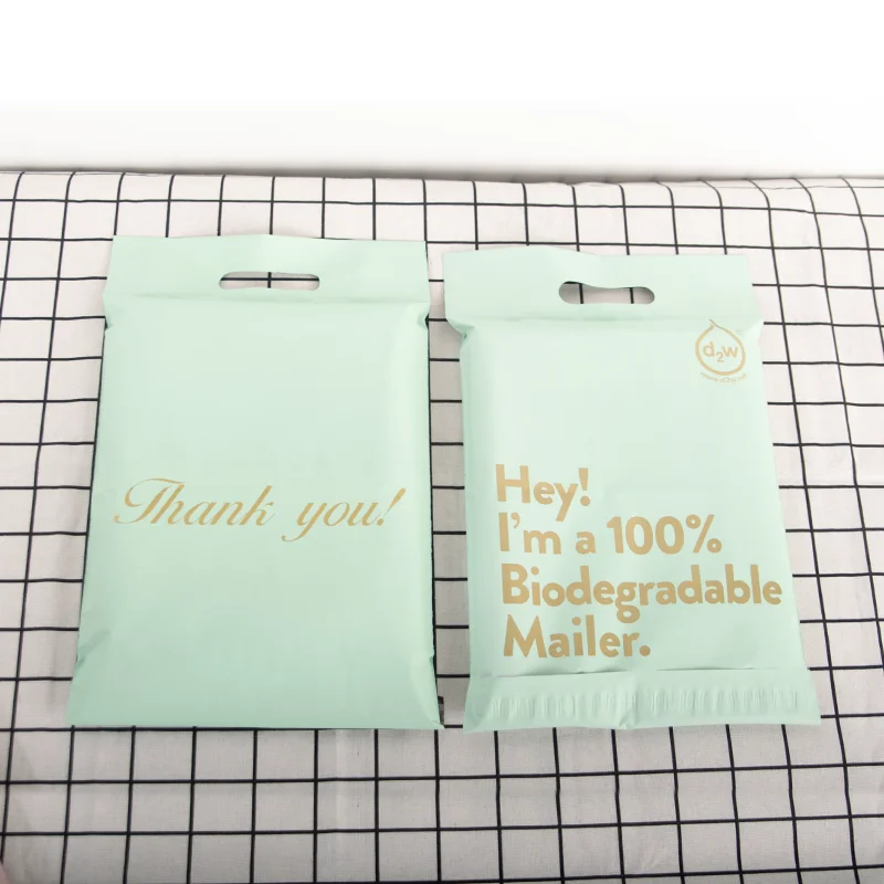 В наличии 100% биоразлагаемый пакет Thank You 10x13 дюймов упаковка для ручек Polymailer почтовый