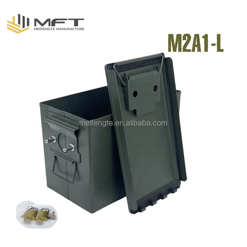 MFT M2A1-L with additional lock fireproof optional metal ammo ammunition box tactical steel can case box for multiple usage