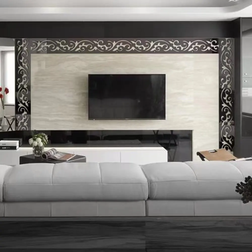 High Quality Self Adhesive 3D Art Acrylic Flexible Plastic Mirror Wall Decor for Bedroom Living Room and Enterway Home Decor