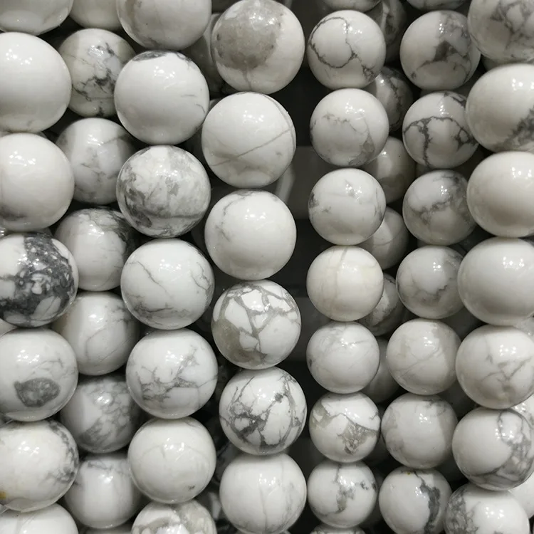 Оптовая продажа натуральный цвет белый камень свободные бусины howlite для изготовления браслетов ювелирных изделий