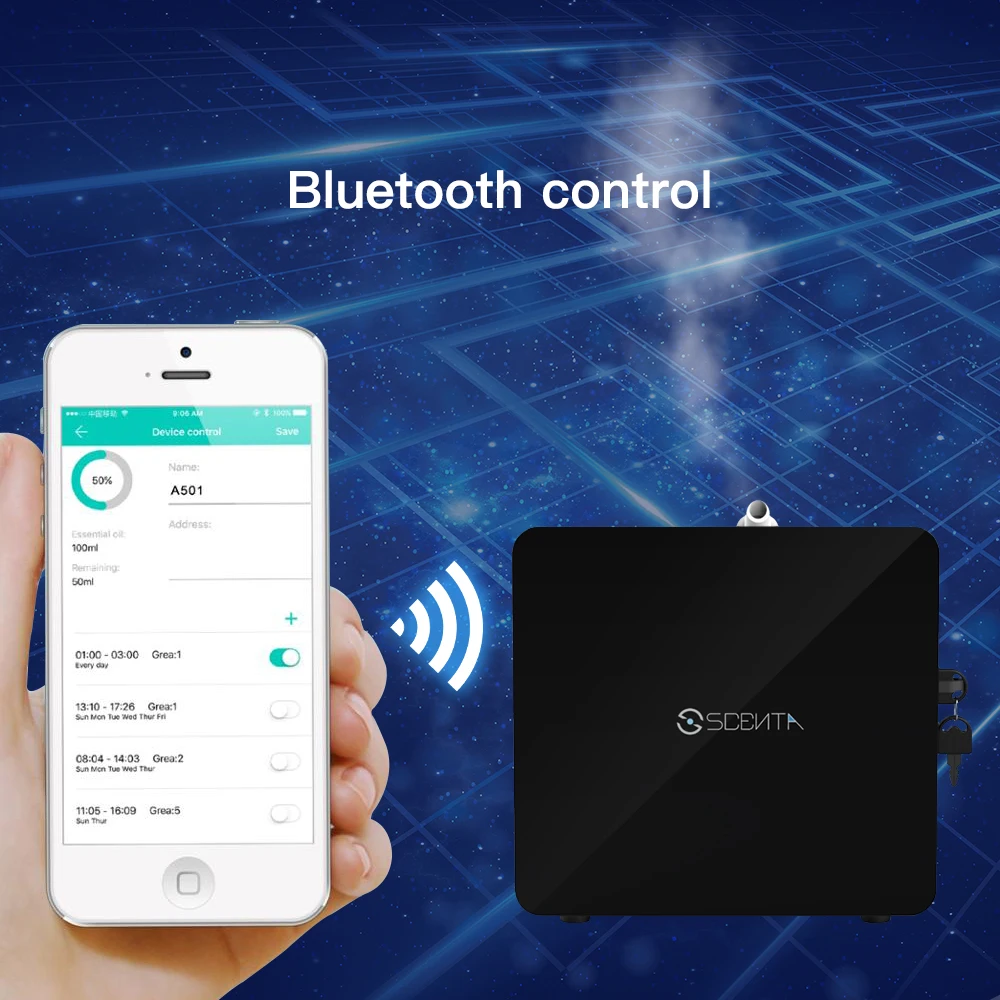 SCENTA Luxury Aromatherapy Essential Oil Diffuser Custom Logo Fragrance Home Nebulizer Automatic Spray Air Freshener Machine