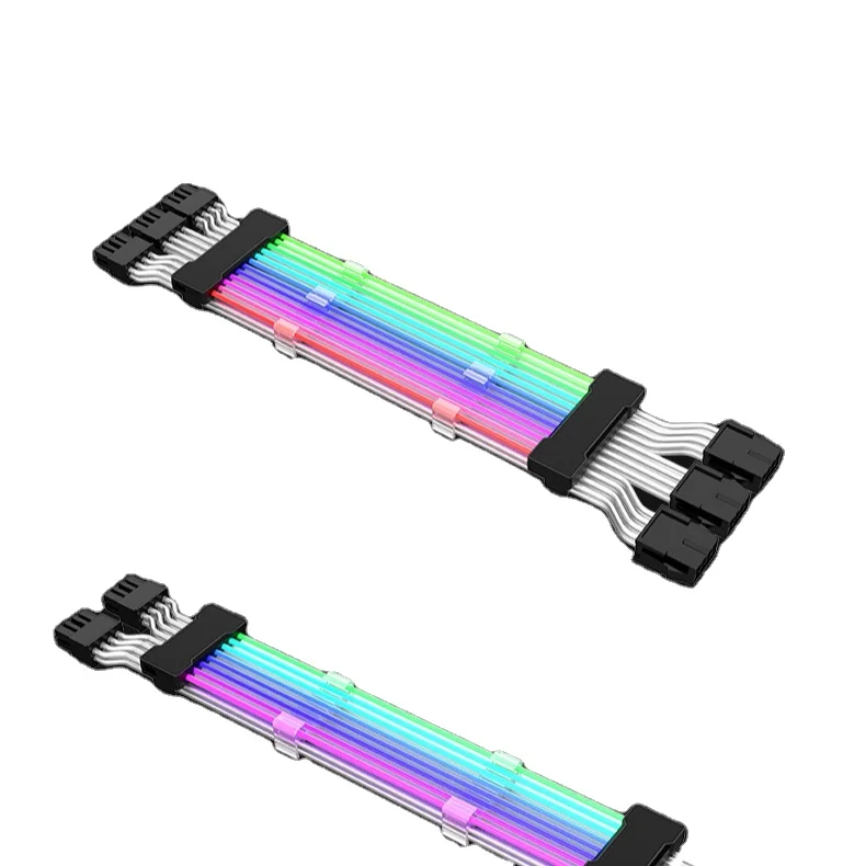 PLUS V2 24pin RGB Extension Cables 220mm Length 120 custom Power Supply Braided RGB Cable For Computer Gaming Case
