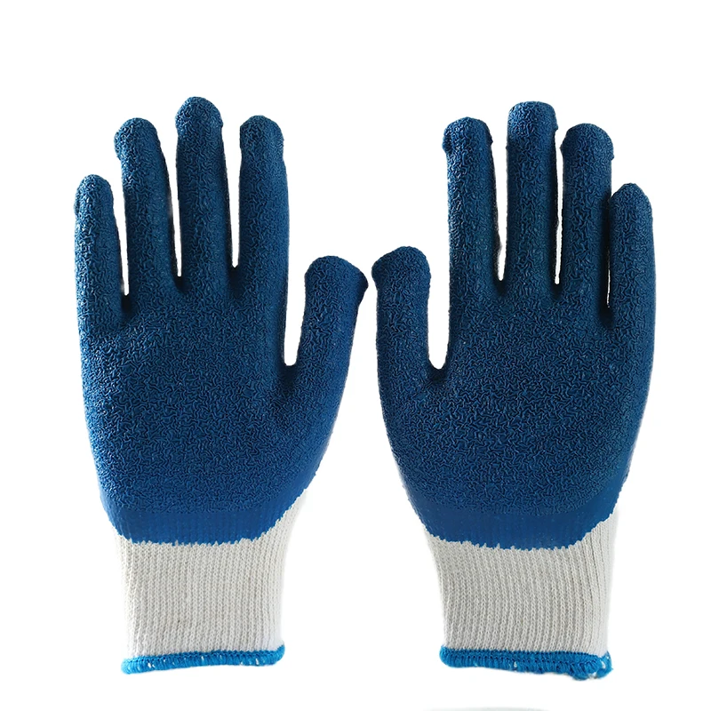 China Wholesale Safety Gloves Cotton Latex Crinkle Gloves