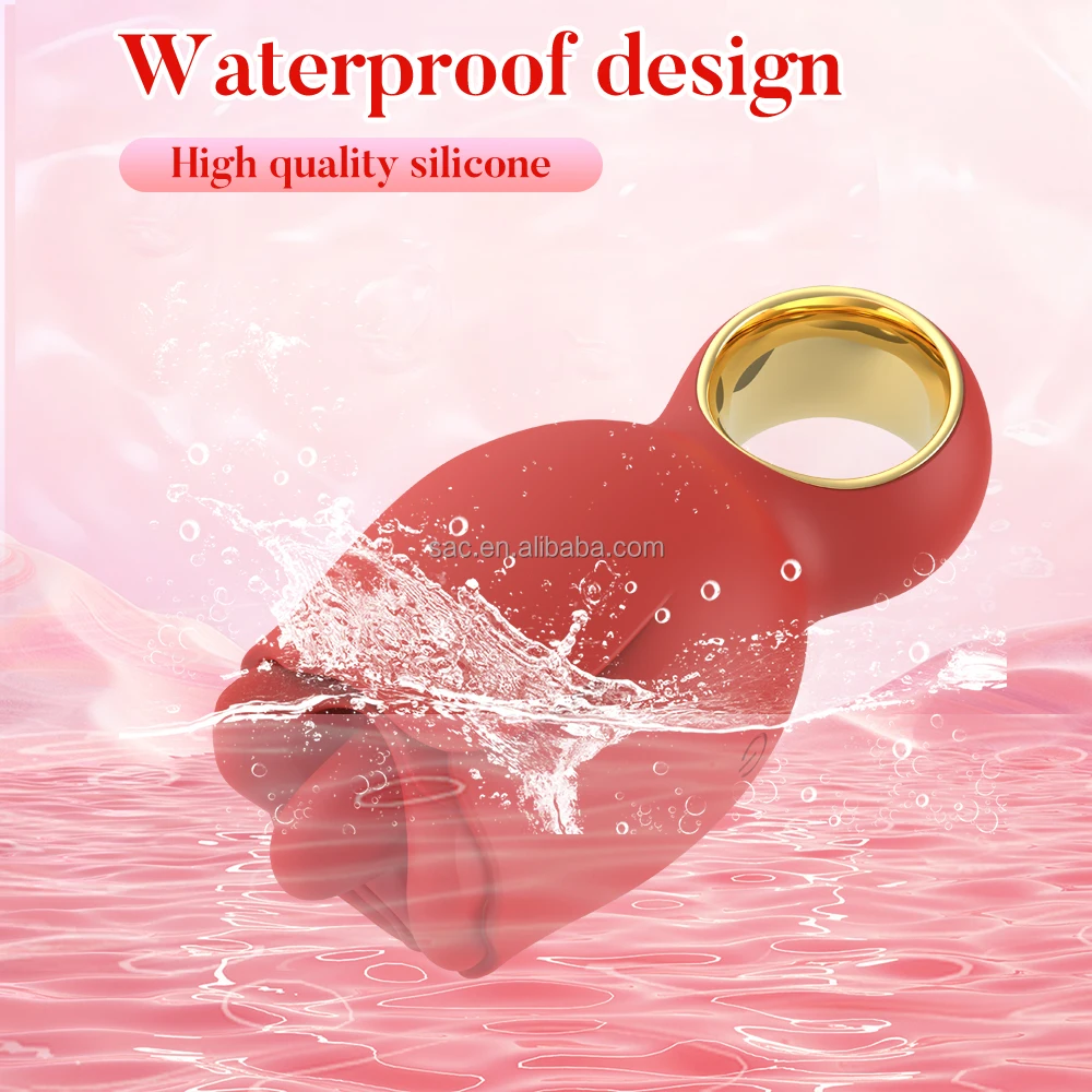 SacKnove Wholesale Hot Selling Silicone Vibrating Vagina Artificial Realistic Rose Tongue Licking Vibrator For Female Sex Toys