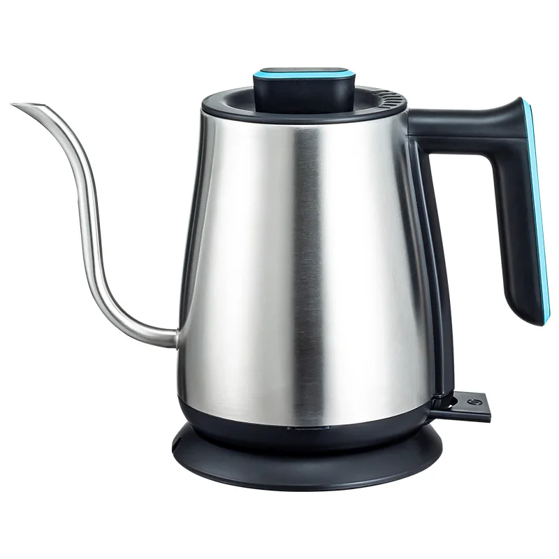 New design stainless steel kettle 1.0L with indicative light thin spout design for tea and coffee