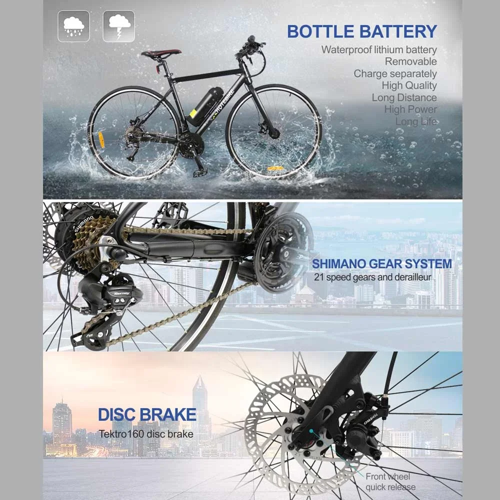 Дорожный электрический велосипед с литиевой