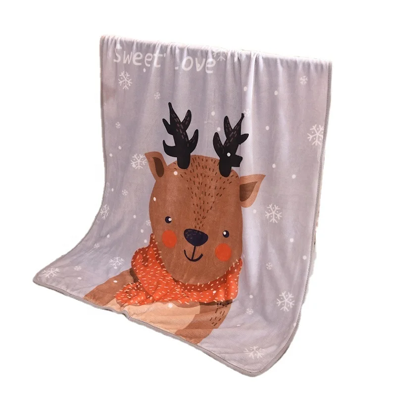 Printing Customized Single Layer Soft Baby Deer Polar Fleece Blanket